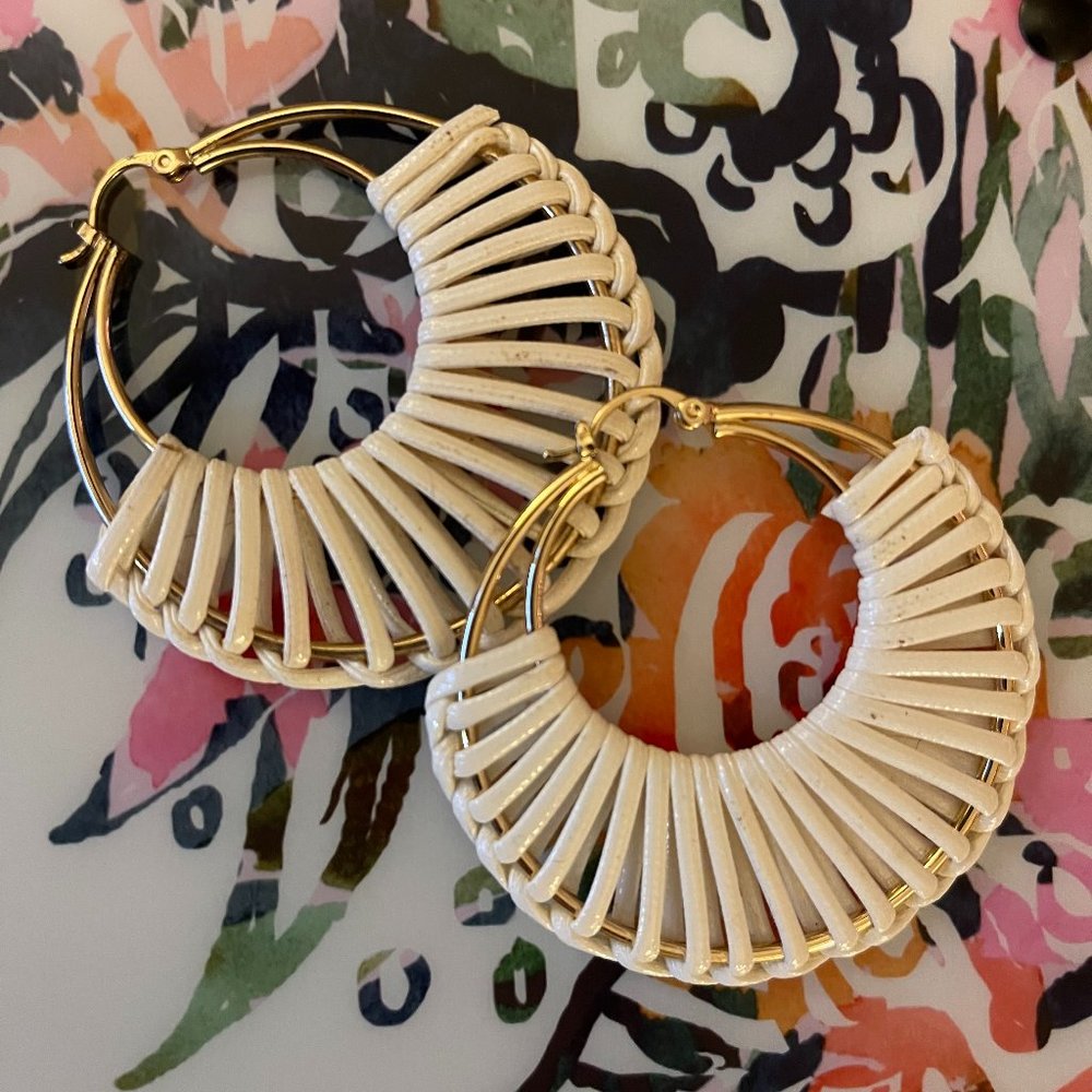 Cream-colored earrings
